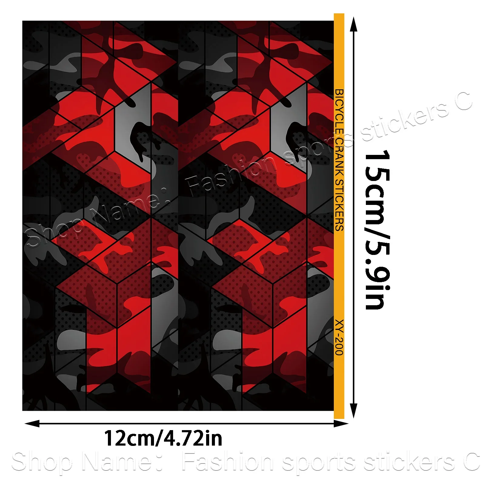 1Pair Red Black Camo Crank Arm Protector Sticker Waterproof Scratch Resistant for Road Bike Crankset