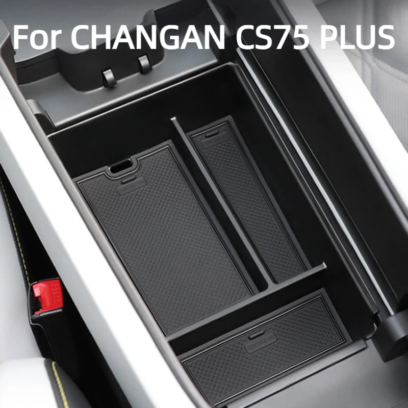 

Car Armrest Storage Box For CHANGAN CS75 PLUS 2025 Accessories ABS Material Layered Storage TPE Non-Slip Shock Absorption