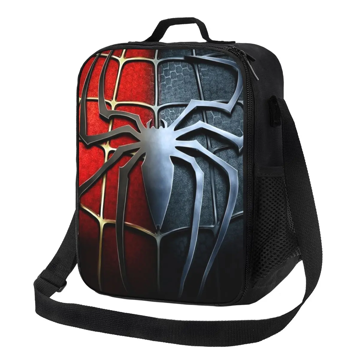 Spider Web Insulated Lunch Bag for Camping Travel Portable Thermal Cooler Lunch Box Women Children