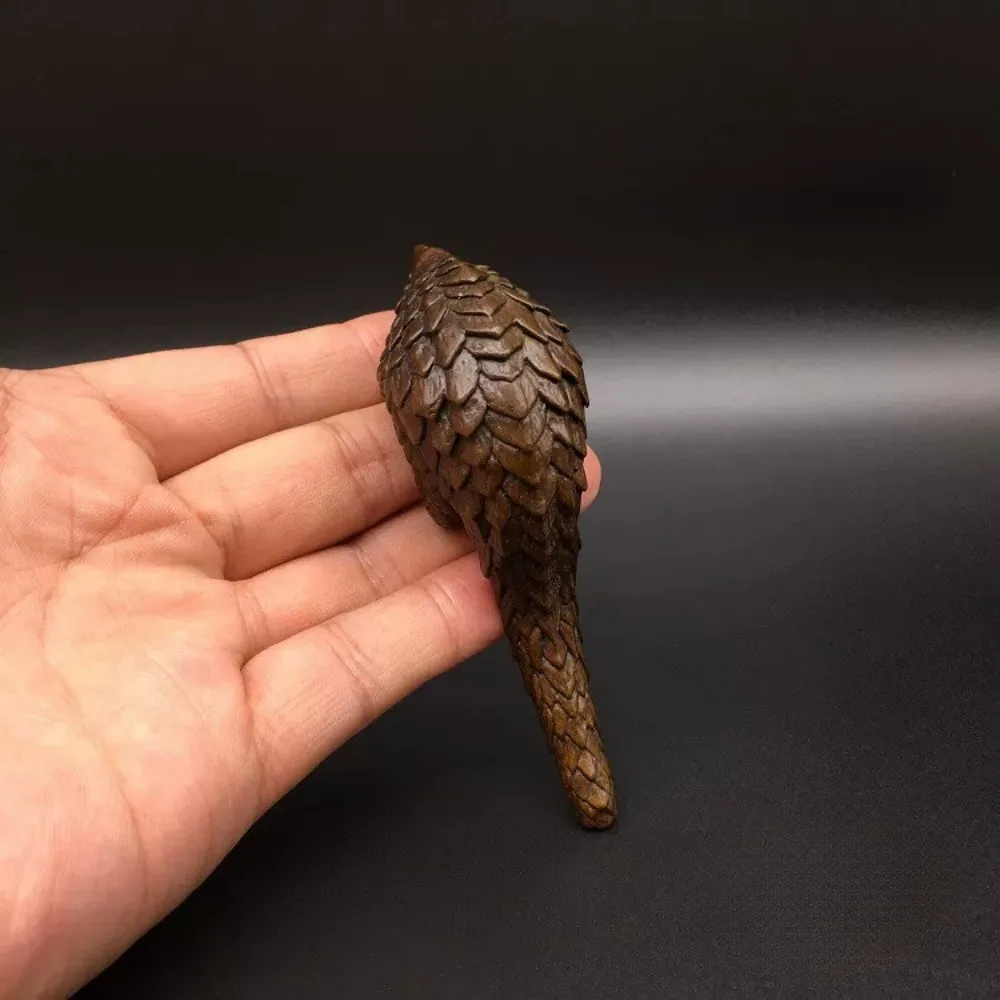 Solid Brass Mini Pangolin Statue Lifelike Tea Pet Home Desk Decor Gift