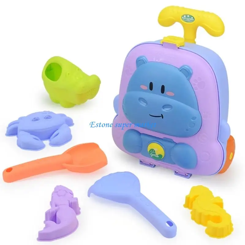 090B Travel Beach Toy Sandcastle Mold Toy Kids Outdoor Water Play Suitcase Pool Toy