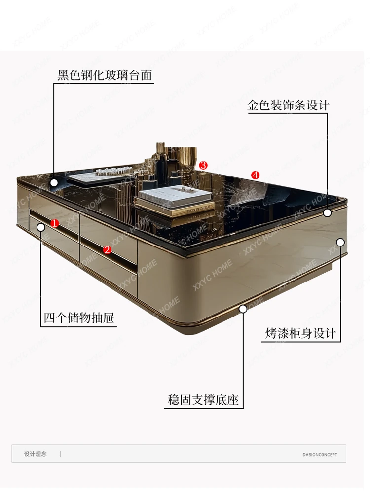 

Легкий роскошный элитный небольшой чайный столик, элитная вилла, большой журнальный столик с плоским полом