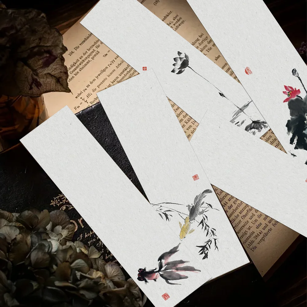 30 قطعة من الإشارات المرجعية لطلاء الحبر الصيني، علامات صفحة القراءة البسيطة، علامات ورقية مزخرفة، علامات قابلة للكتابة #4