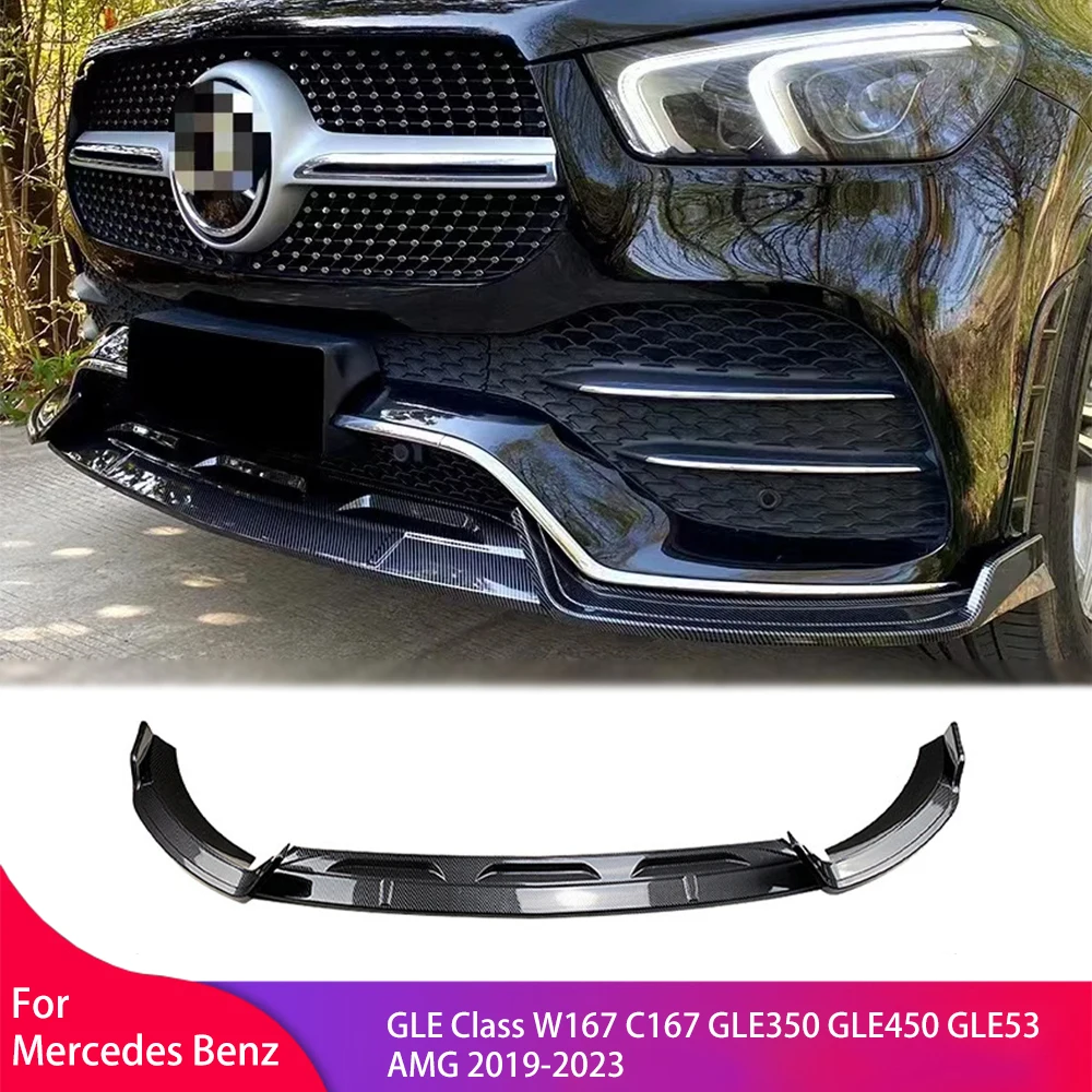 Front Bumper Splitter Lip For Mercedes Benz GLE Class W167 C167 GLE350 GLE450 GLE53 AMG 2019-2023 Spoiler Diffuser Body Kit