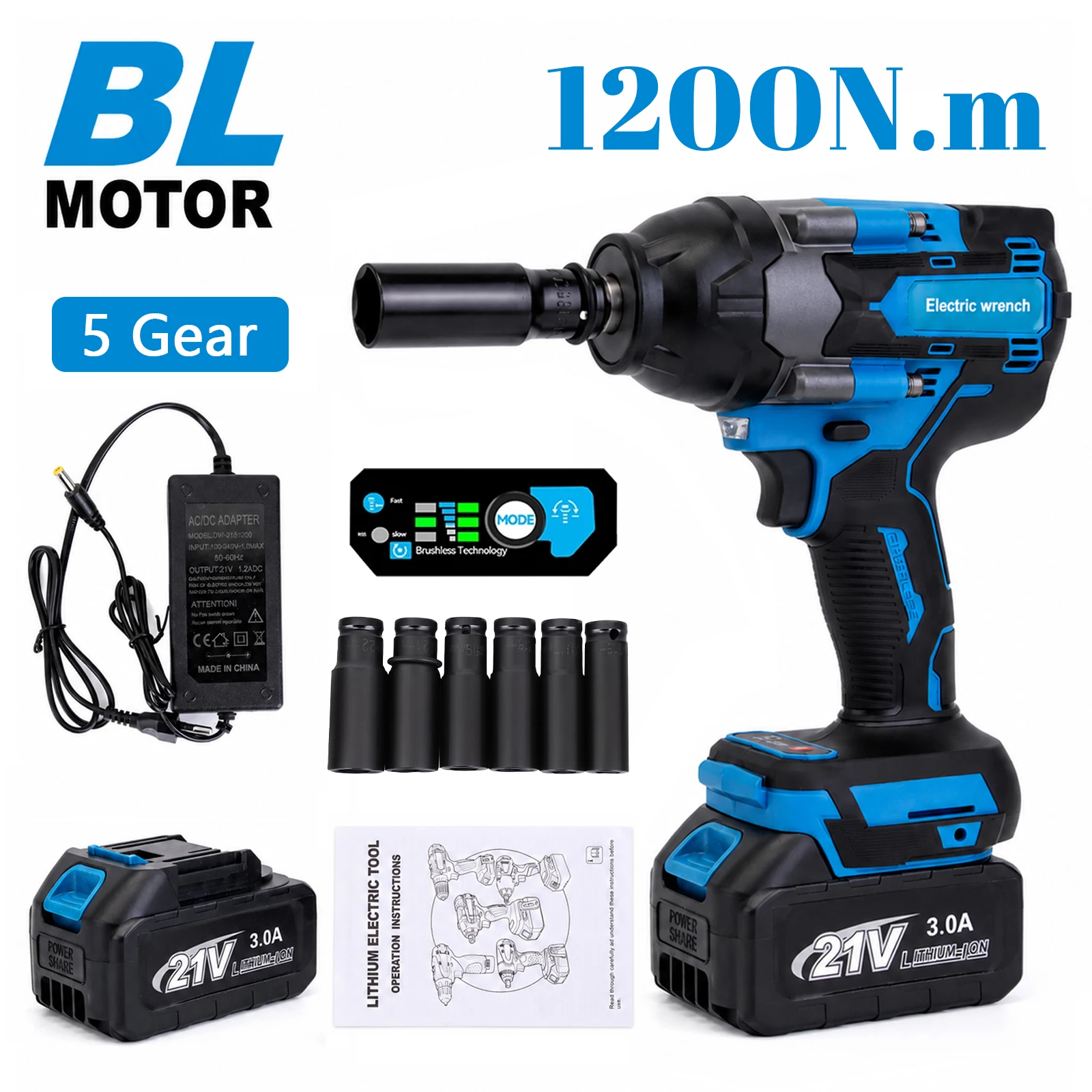 nouvelle-cle-a-chocs-electrique-sans-balais-2026-1200-nm-21-v-embout-carre-1-2-6-vitesses-6700-tr-min-marche-arriere-automatique-compatible-avec-la-batterie-makita-18-v