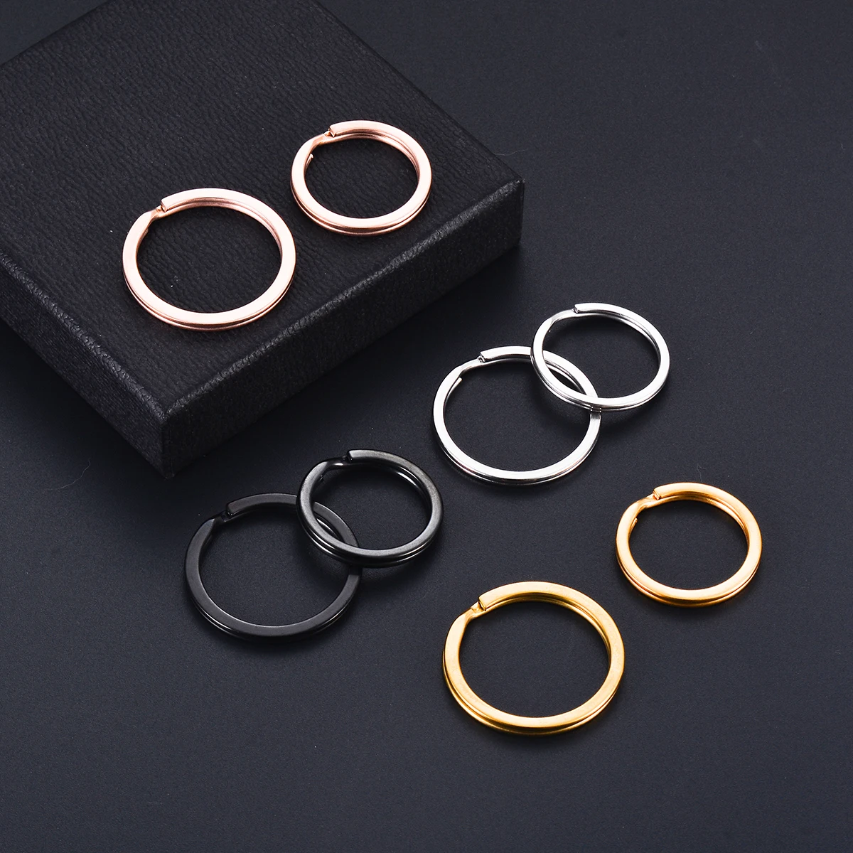 10 Stück/Set 25/30mm Schlüsselring Edelstahl Spiegelpoliert Schlüsselhalter Geteilter Ring DIY Schlüsselanhänger 4 Farben – Detail 6