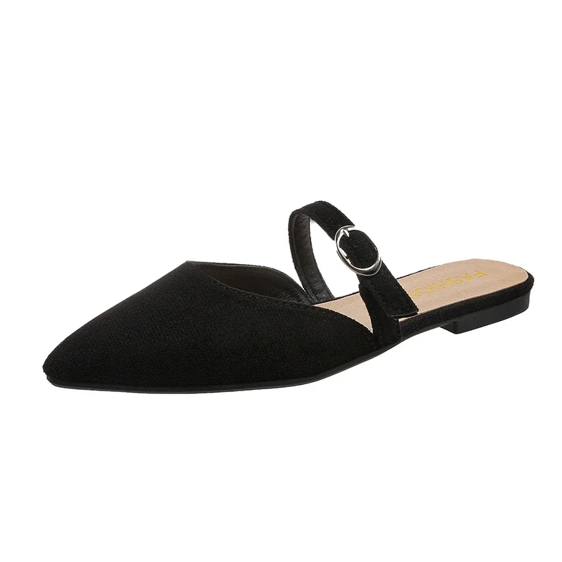 สุภาพสตรีรองเท้า 2025 Mules ผู้หญิงรองเท้าแตะแฟชั่นรองเท้าแตะผู้หญิงแบนรองเท้าสบาย Pointed Toe SLIP บนรองเท้าแตะสตรี