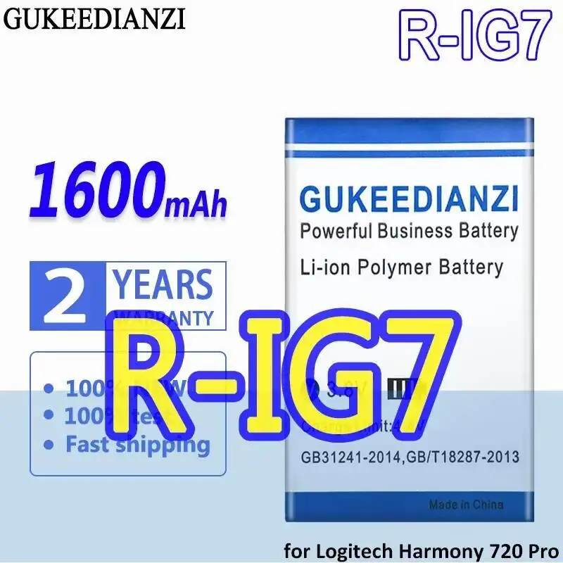 

Аккумулятор для Logitech Harmony 720 880 900 Pro 780 785 890 895 720Pro 880Pro 900Pro R-IG7 1600 мАч высокой емкости