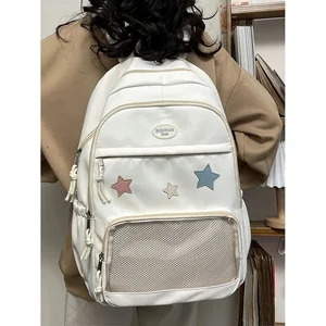 Phụ nữ Nhật Bản mới 2024 Backpack trong suốt của phụ nữ Túi ba lô cho sinh viên đại học JK 6 Đồng xu Kipling bán hàng chính - 3