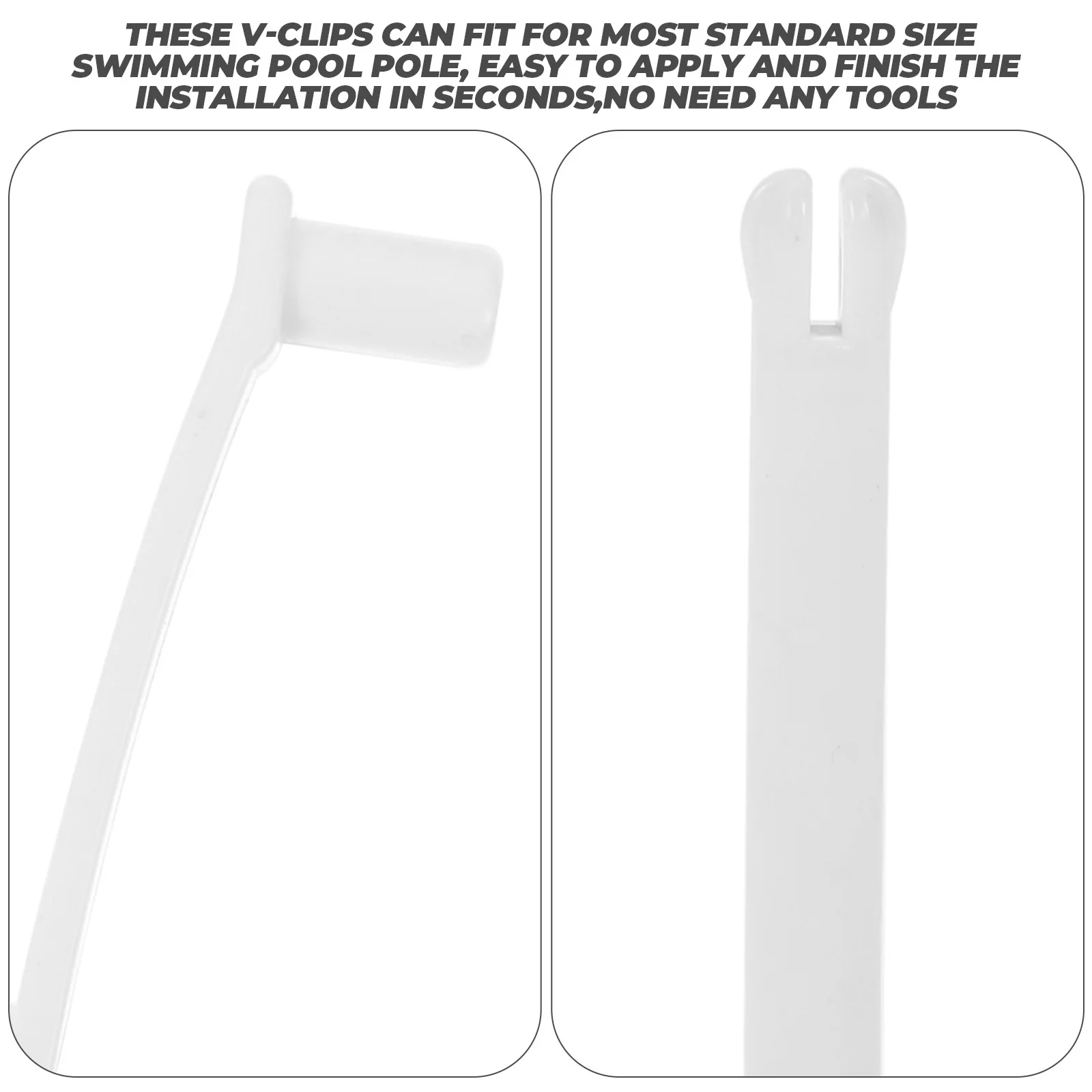 

V Clip Replacement Set for Pool Skimmer Rake Maintenance Locking Pins Plastic Clips Swimming Pool Accessories