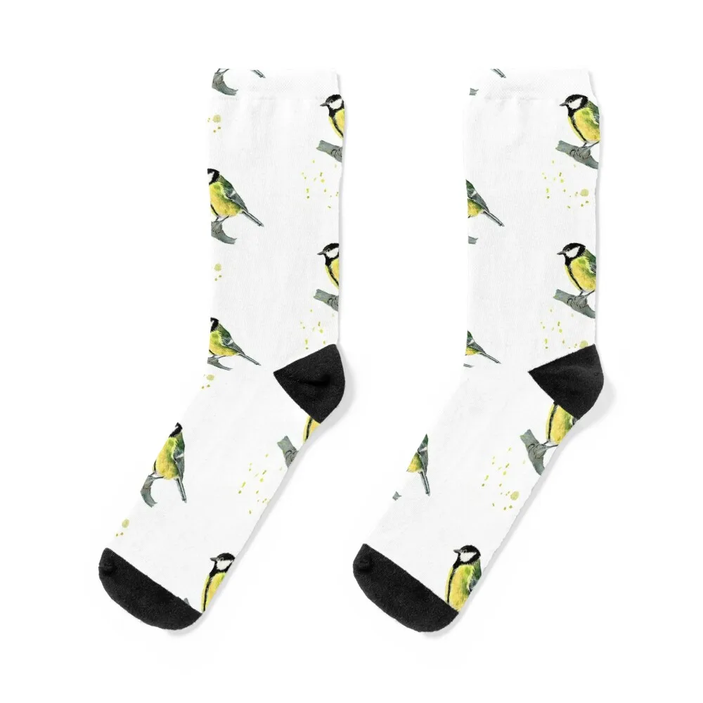 

Great tit Parus major P.major Socks winter gifts japanese fashion Novelties hockey Socks Ladies Men's