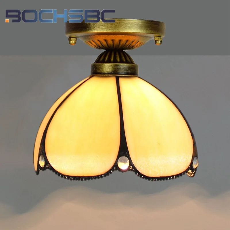 BOCHSBC Tiffany 8inch retro-inspired ceiling light deco aisles hallway stairs Washroom Dining Room Bar Bedroom shade chandelier