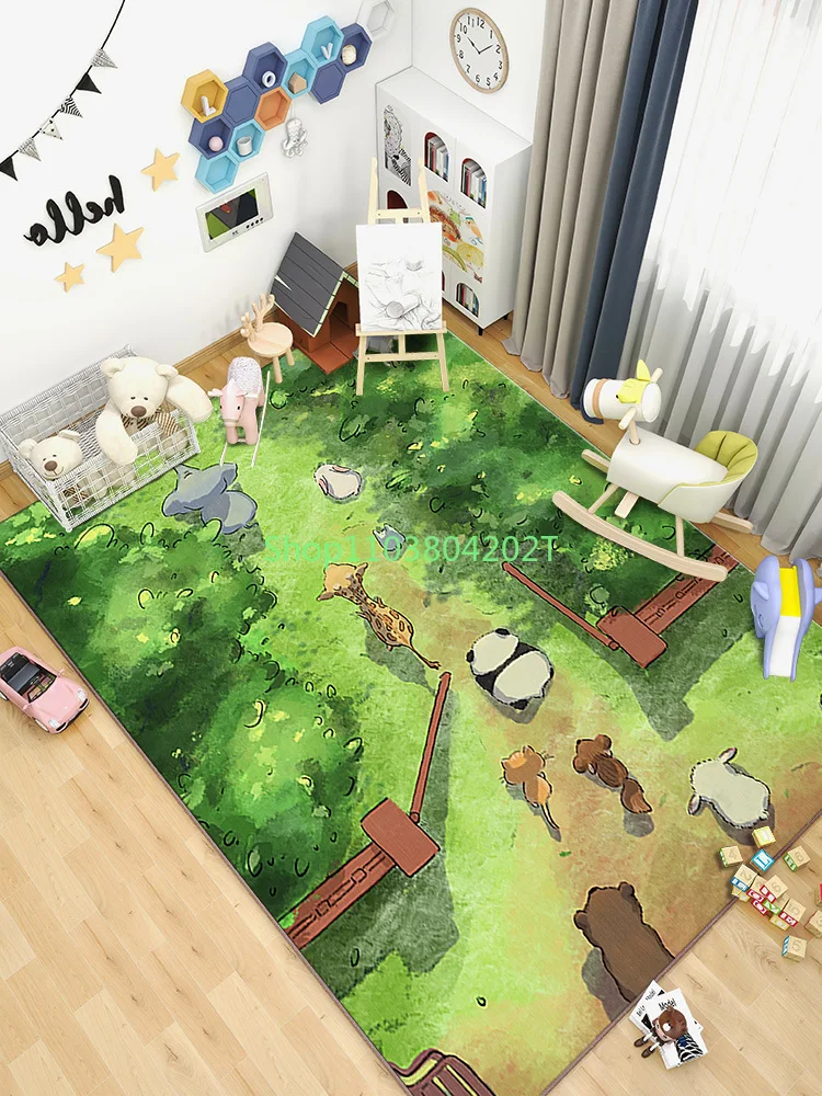 Children's Carpet Reading Area Computer Chair Study Desk Study Table Bedroom Living Room Bedside Mat Non-Slip Floor Mat