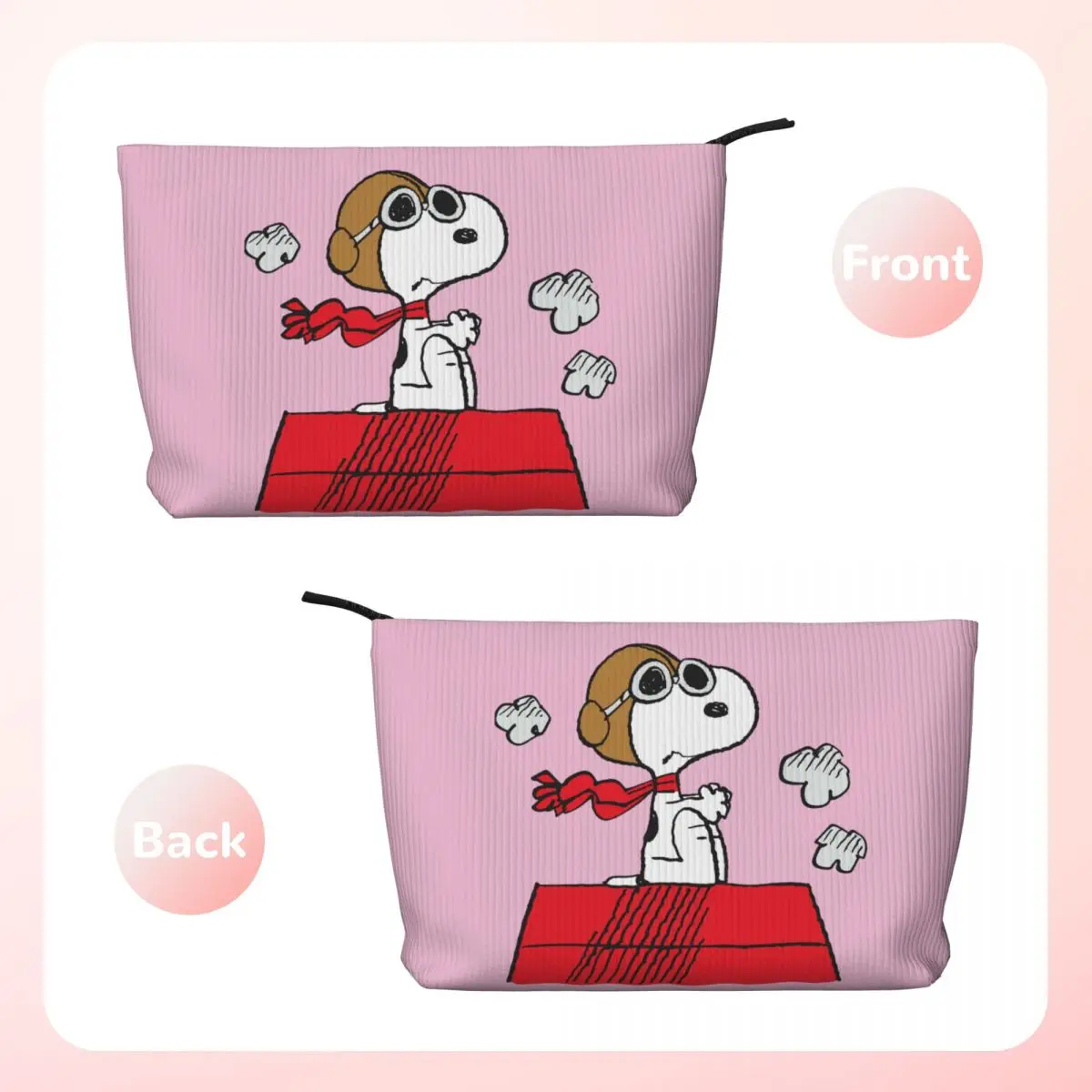 Custom Travel Cute Cartoon Snoopy Toiletry Bag Corduroy Makeup Cosmetic Organizer Women Beauty Storage Dopp Kit Case