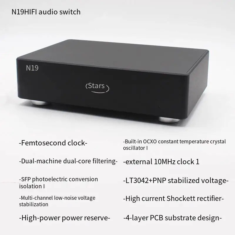 N19 오디오 HIFI 발열 스위치 완전 선형 안정화 OCXO 광전자 절연 펨토초 시계