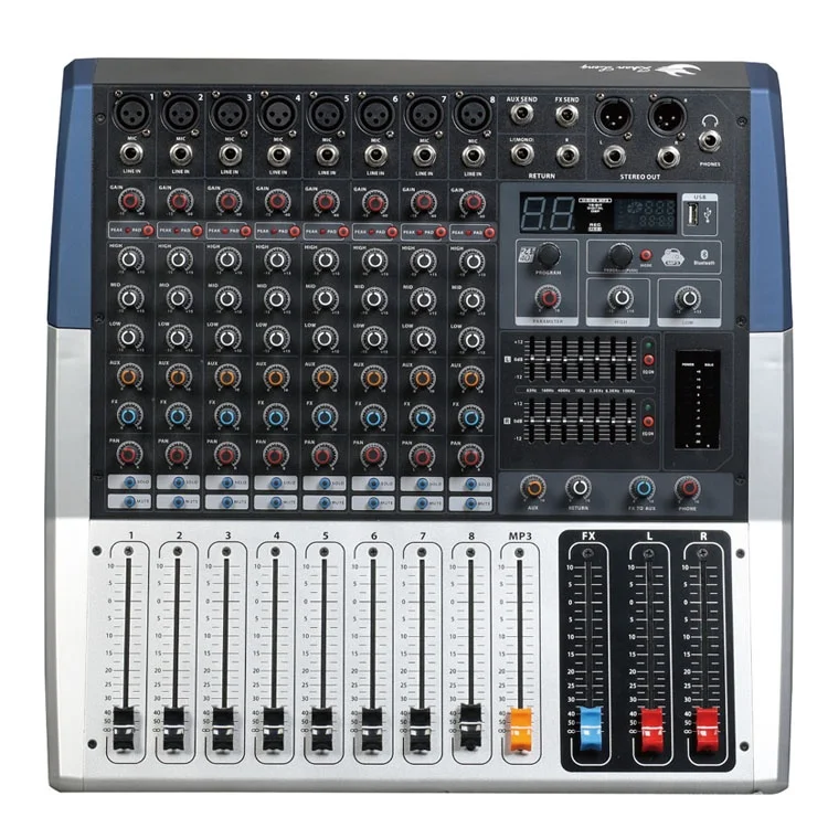 KV Series Mixing Audio Console Professional 6/8/12/16 Channel Mixer