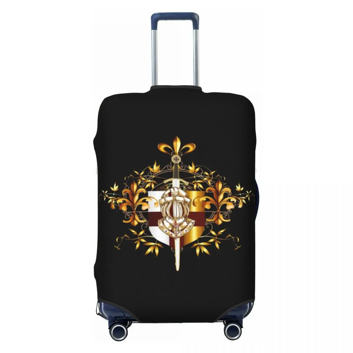 

Custom Knights Templar Cross Shield Symbol Luggage Cover Medieval Sword Emblem Secret Order Travel Suitcase Protective Covers