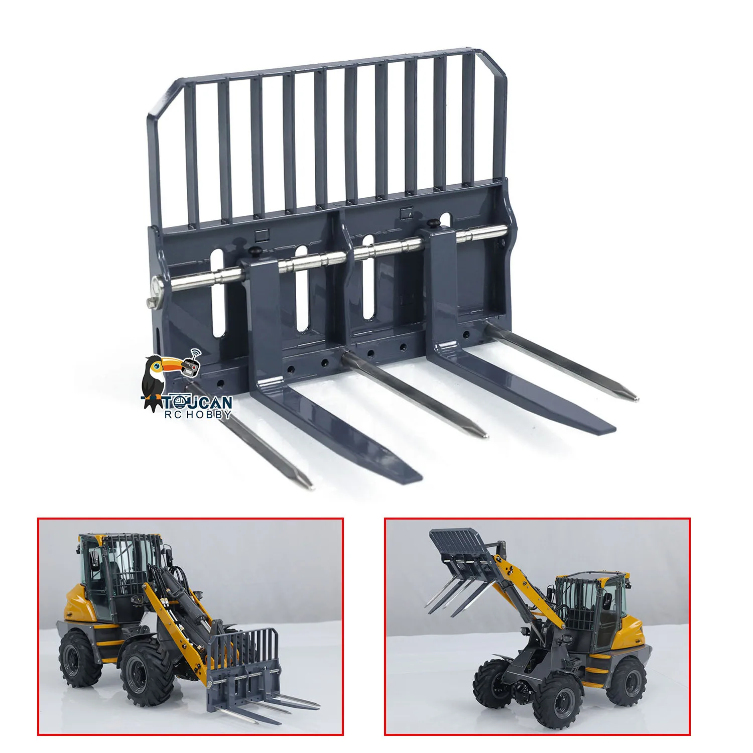 LESU Metal Bucket Fork Gripper do hydraulicznego ładowarki RC w skali 1/14 Model AOUE MCL8 AT1050 Części zamienne do samochodów sterowanych radiowo