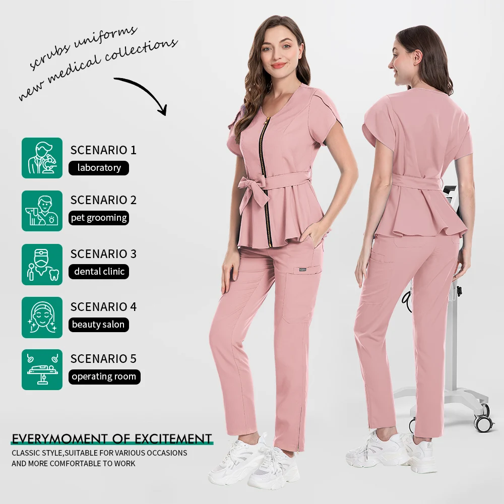 Oral Hospital Medical Suit Health Service Nursing Set Short Sleeve Breathable Scrub Uniform Multicolor Pharmacist Workwear Suits