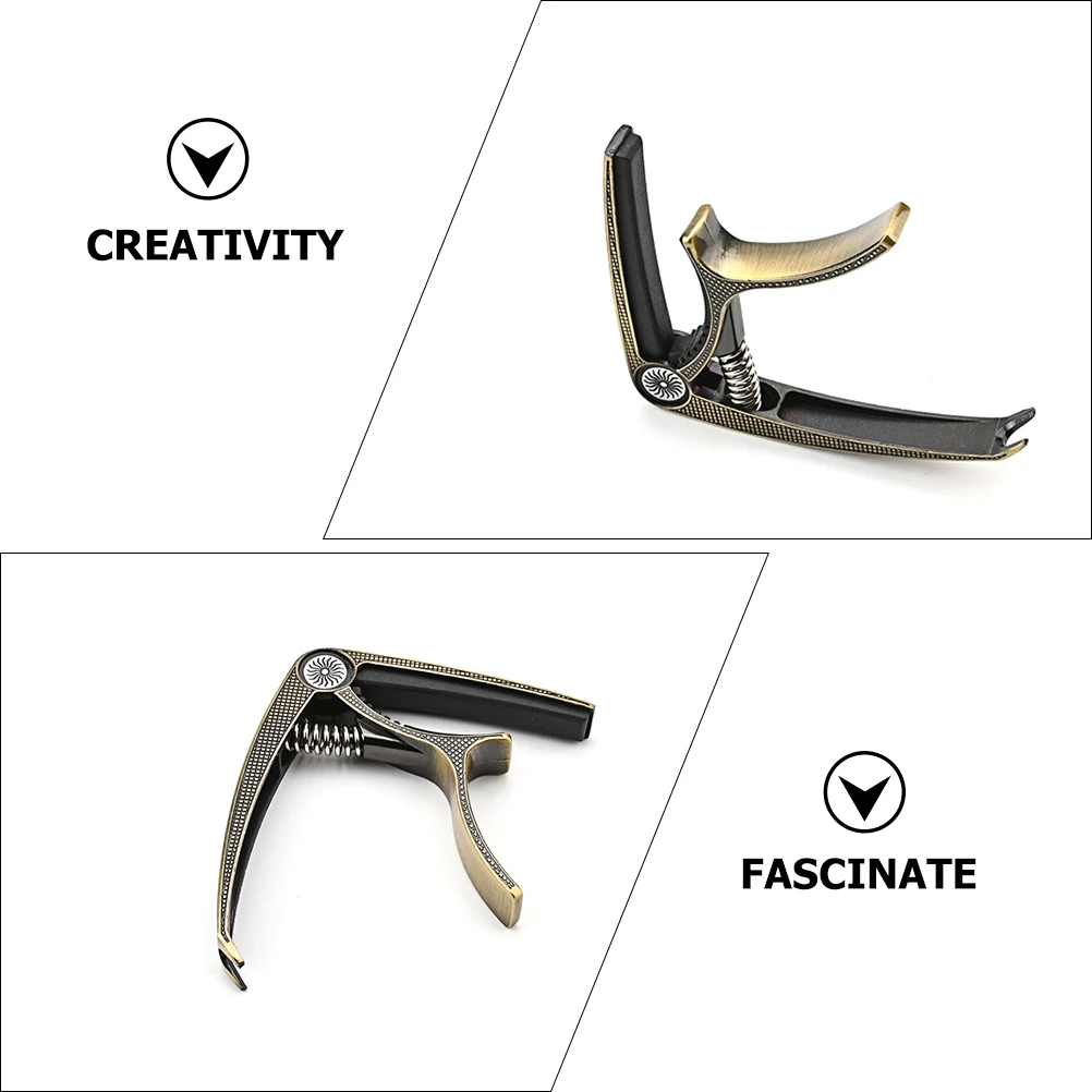 

Metal Guitar Capo Durable Elastic Spring Stable Pressure Protect Instrument Suitable Beginners Professionals Guitar Supply Tone