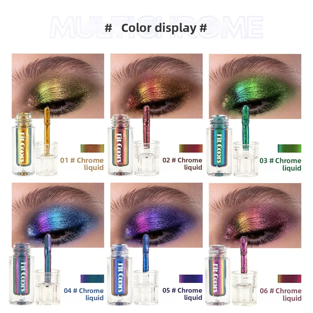 글로시 메탈릭 아이섀도 립스틱 세트 리퀴드 글리터 안료 광학 카멜레온 페이스 뷰티 메이크업 화장품