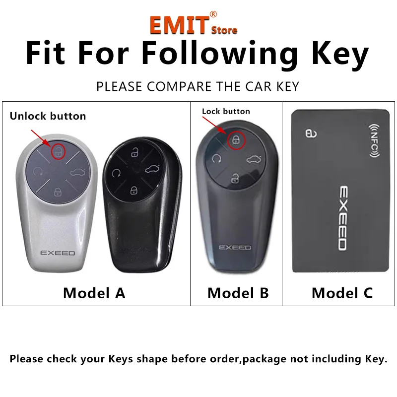 Zinc Alloy Car Key Case Cover for Chery Exeed Exlantix ET RX CDM VX LX TX TXL PHEV Keychain Ring Holder Fob Shell Accessories