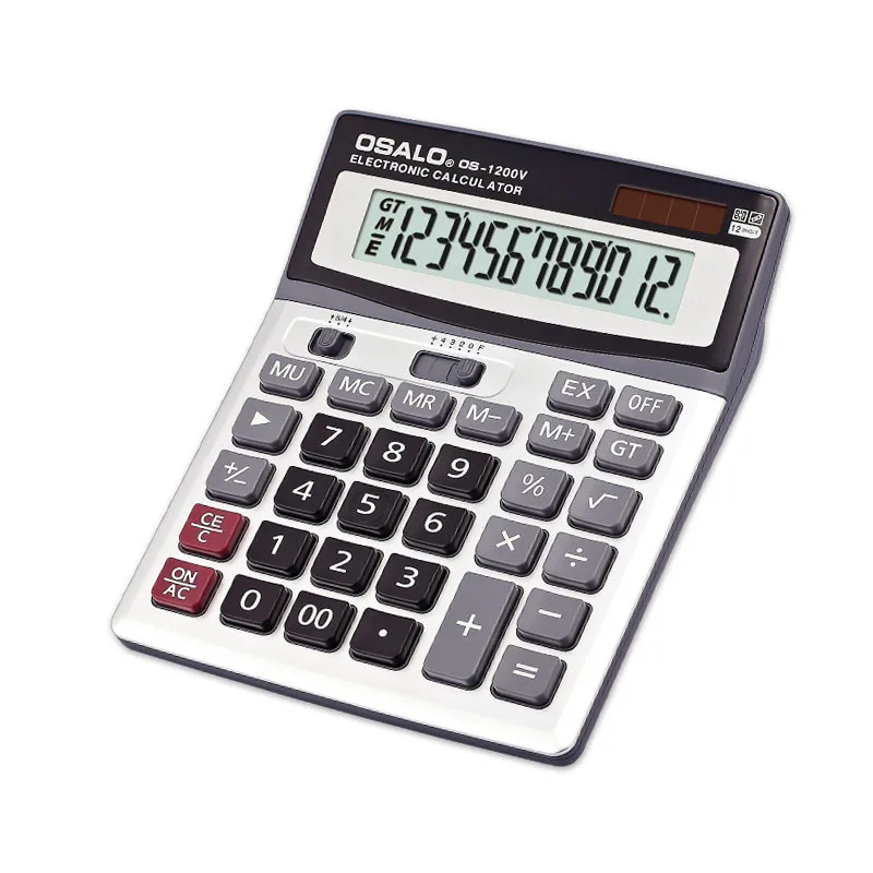 Calculadoras de função do estudante da energia ambiental do financeiro 1200v do escritório plástico do abs da calculadora solar