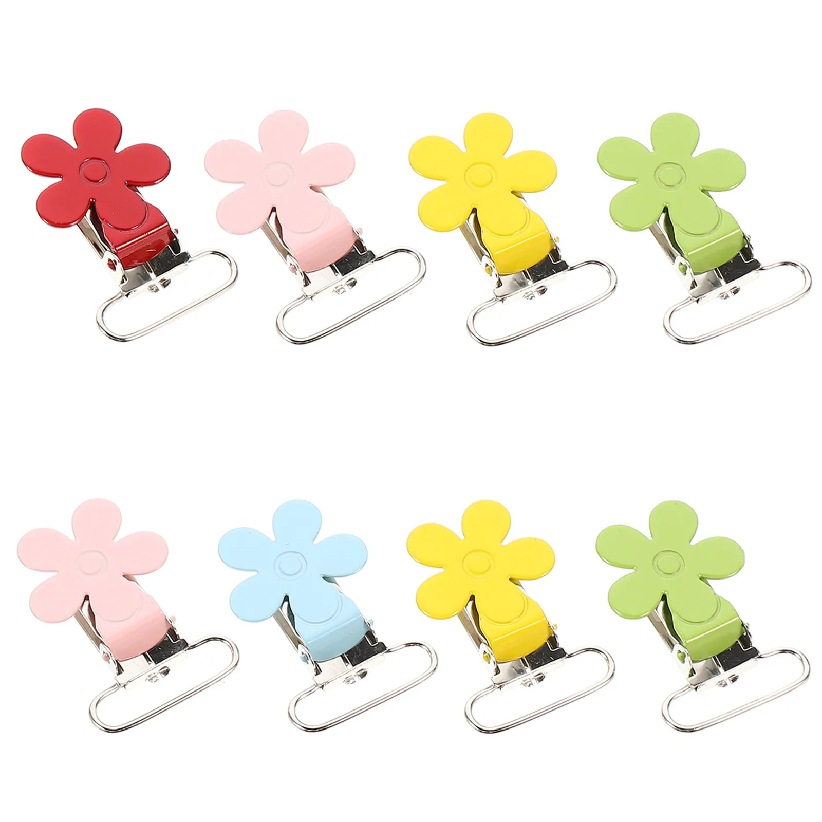 

8Pcs Baby Pacifier Clips Plum Style Reliable Suspender Holder Mitten Clips Braces Dummy Clamps Infant Baby Suspender Clip
