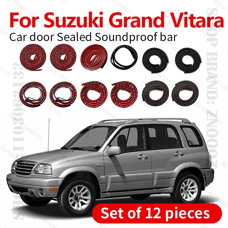 

For 2005-2023 Suzuki Grand Vitara Car Door Strip Rubber Double Layer Sealing Protector Soundproof Dustproof Seal Strip 12PCS