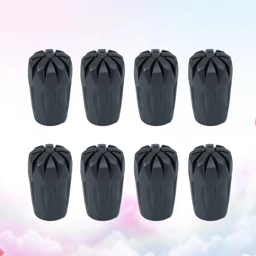 

8 Pcs Trekking Cane Tip Walking Stick Head Hiking Pole Protector on Foot Rubber