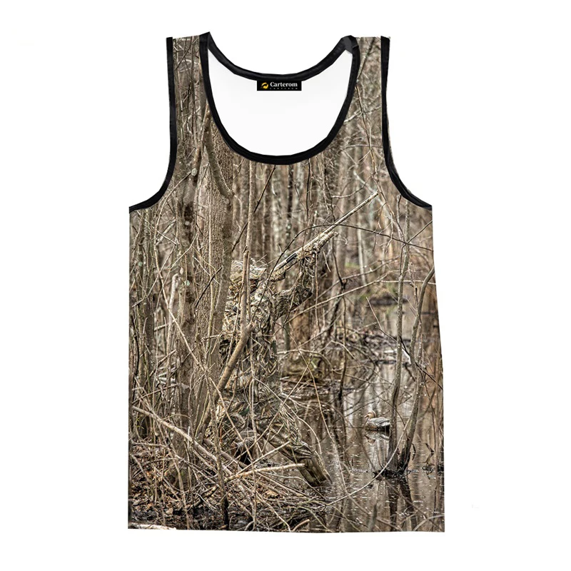 Camouflage Leaf Tank Tops 3d Hunting Print Sleeveless Top Casual O-Neck Man Clothing Harajuku Campaign Streetwear Vest Tops