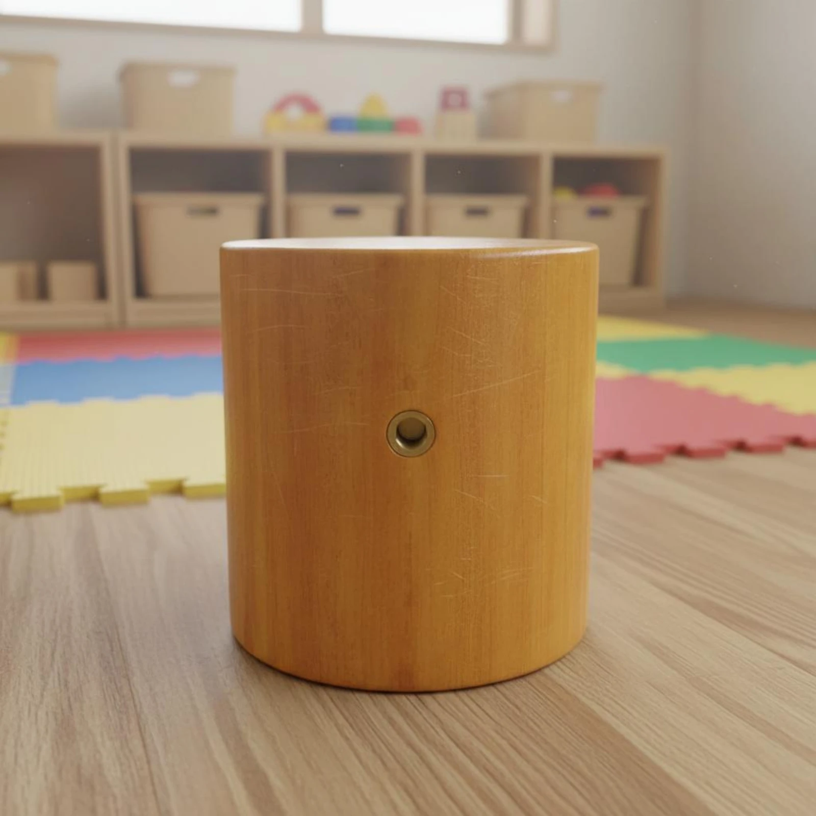 

3 Pieces Wooden Balance Stump Painted Finish Sensory Walking Block Wooden Stepping Stool Solid Wood Play Equipment Rounded Top