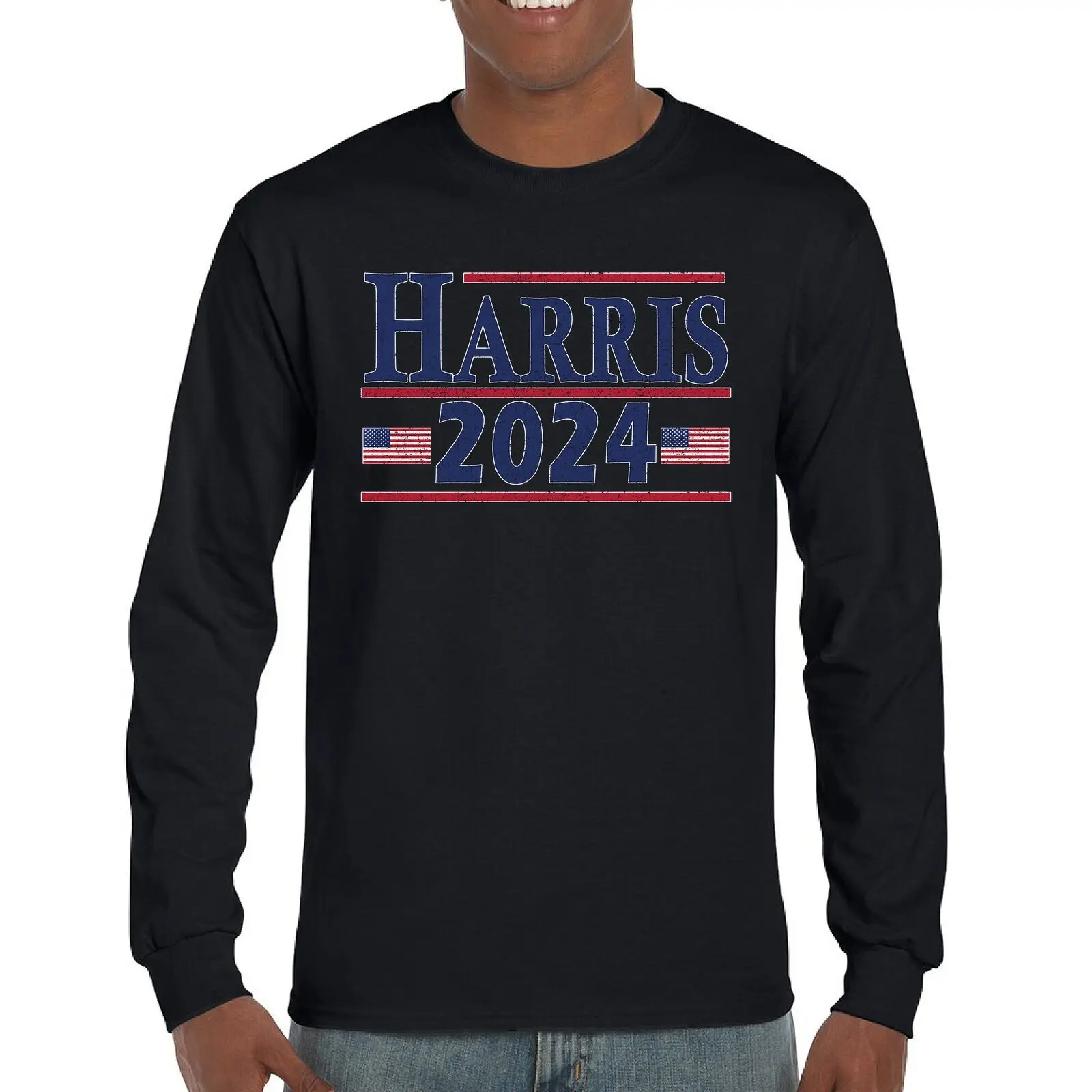 

Vintage Harris 2024 Long Sleeve T-shirt I'm Speaking 47 Madam President Kamala