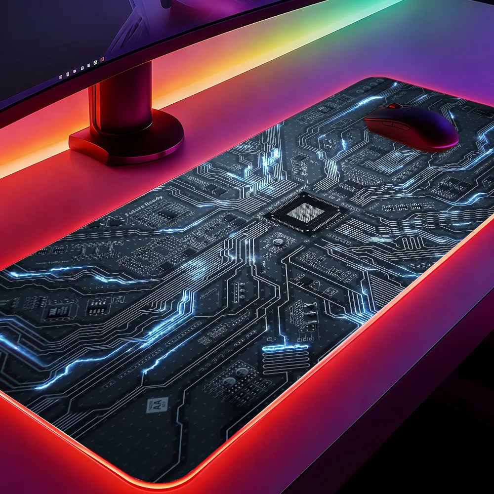 

Механическая игровая подставка для мыши с LED-подсветкой и печатной платой внутри, коврик для стола с Micro USB, резиновый RGB-коврик для рабочего стола XXL