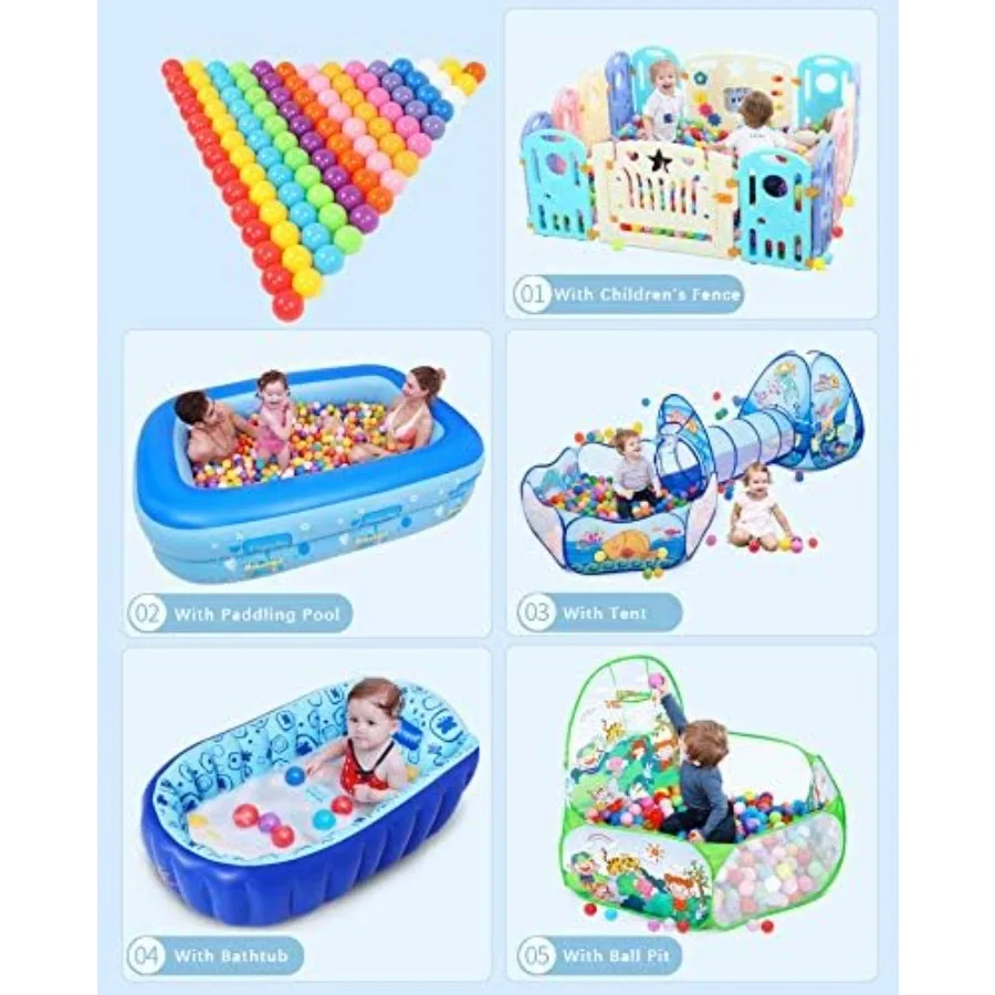 100 Stück Bällebadbälle für Kleinkinder, bruchsichere Spielzeugbälle aus Kunststoff für Bällebad, Poolwasserspielzeug, Macaron-Ozeanbälle für Laufstall