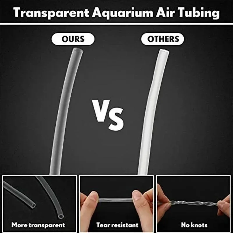 Transparenter PVC-Aquarium-Luftschlauch 4*6mm Fischbecken-Sauerstoffpumpenschlauch 1M/3M/5M/10M/20M Flexibler Luftschlauch für Zuhause, Hotel, Feuchtmarkt – Detail 2