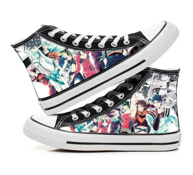 Jojo's Bizarre Adventure Cos Shoes Canvas Shoes Anime Cartoon Students High Help Cosp Casual Comfortable Men and Women College