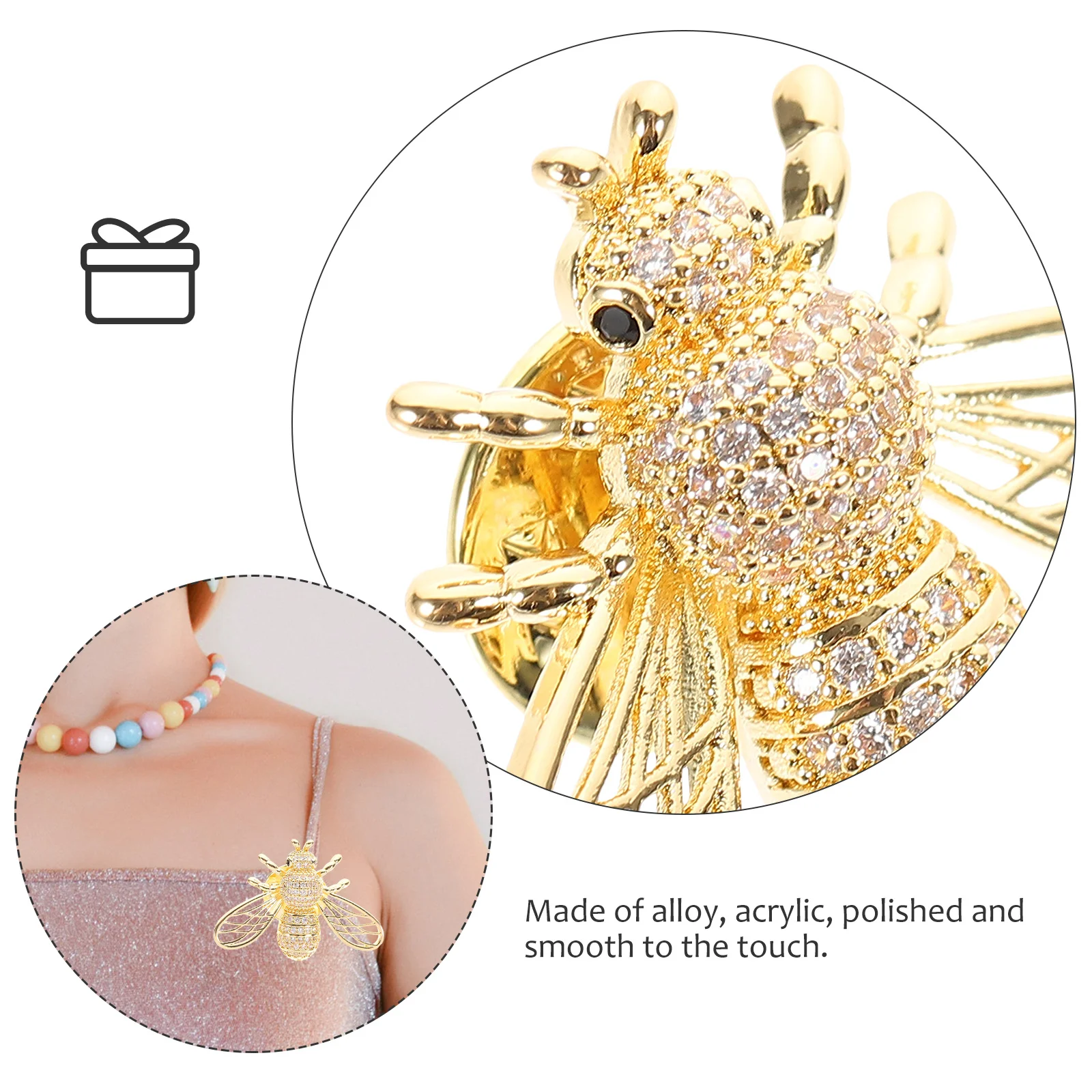 

Bee Brooch Pin Retro Lapel Pin Banquet Backpack Clothing Brooch Lightweight Elegant Decorative Accessory Gift Choice