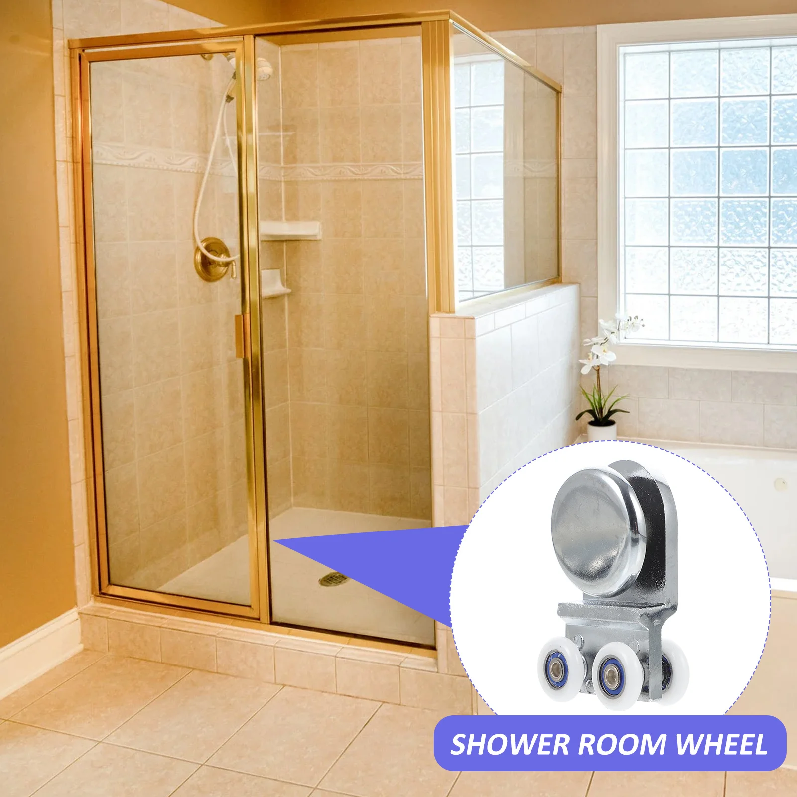 2 قطعة بكرة باب الحمام مادة عالية الجودة السلس المتداول لغرفة الاستحمام الزجاج انزلاق الباب استبدال عجلة عداء #2