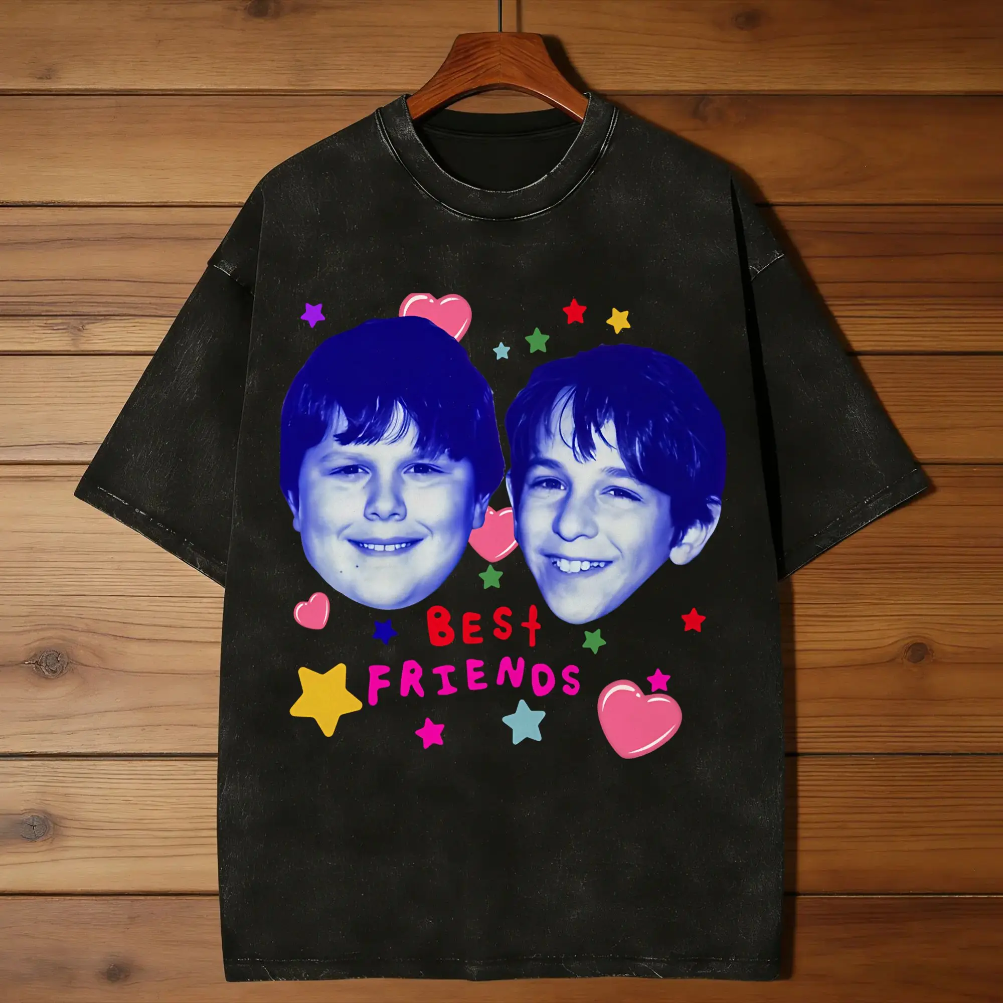 Best Friends Greg And Rowley Wimpy Kid Washed T-Shirt Mens  Cotton T Shirts Summer Crewneck Hip Hop Tees Loose Oversized Tops