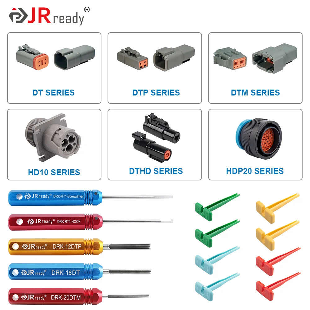 JRready Pin Extractor Tool For Solid/Stamped Contacts Terminal Removal Instrument For Deutsch Connector DT/DTM/DTP/HDP/DRC ,RT1B