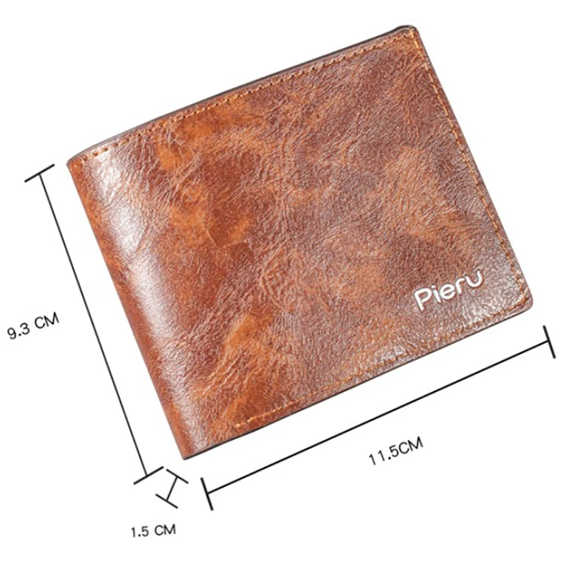 Vintage Men Wallet PU Leather Brand Luxury Wallets Short Holder Clip Credit Card Money Bag