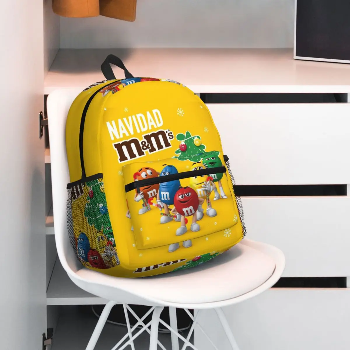 MM Chocolate Candy Cartoon Backpack Daypack Large Capacity Children BookBag School Bag Shoulder Bags for Men Women