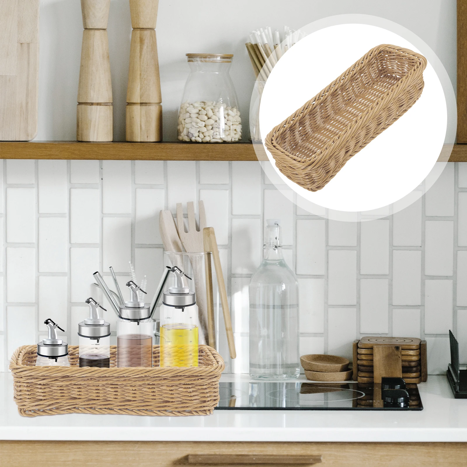 

1pc Seasoning Jar Storage Box Snack Basket Plastic Organizing Container Decorative Kitchenware Office Home Use Fruits