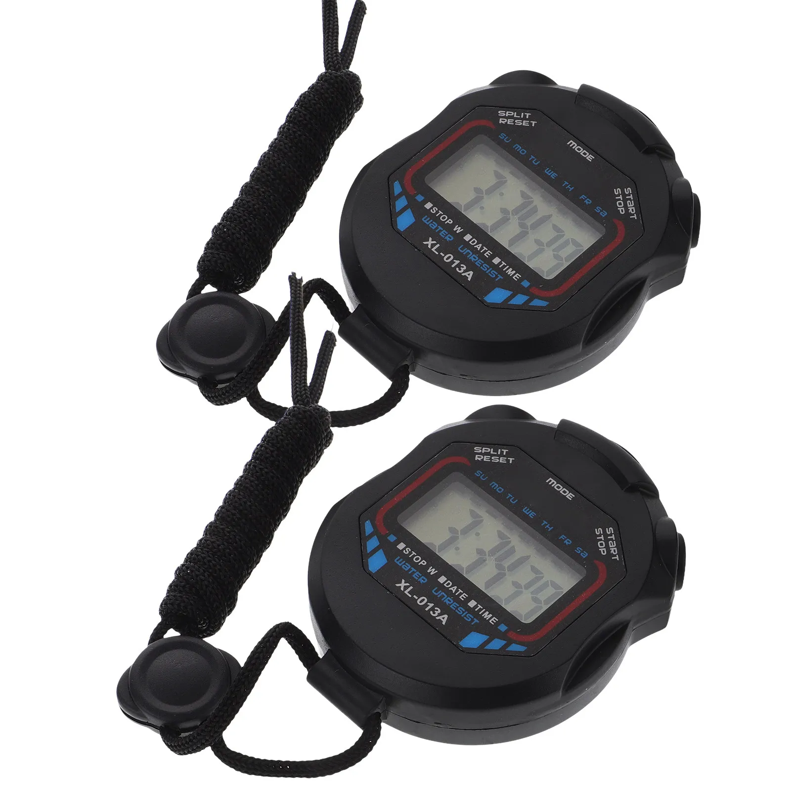2Pcs Digital Sports Stopwatch Running Timer Chronograph Large LCD Alarm Hourly Chime Compass Design Ideal for Fitness