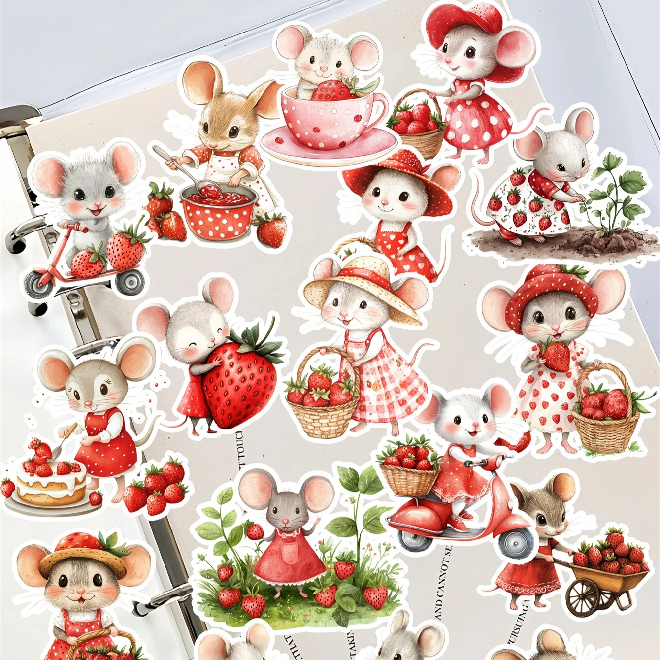 

20 шт. милые акварельные сладкие и клубничные мыши канцелярские наклейки Kawaii планировщик Скрапбукинг наклейки для заметок школьные принадлежности