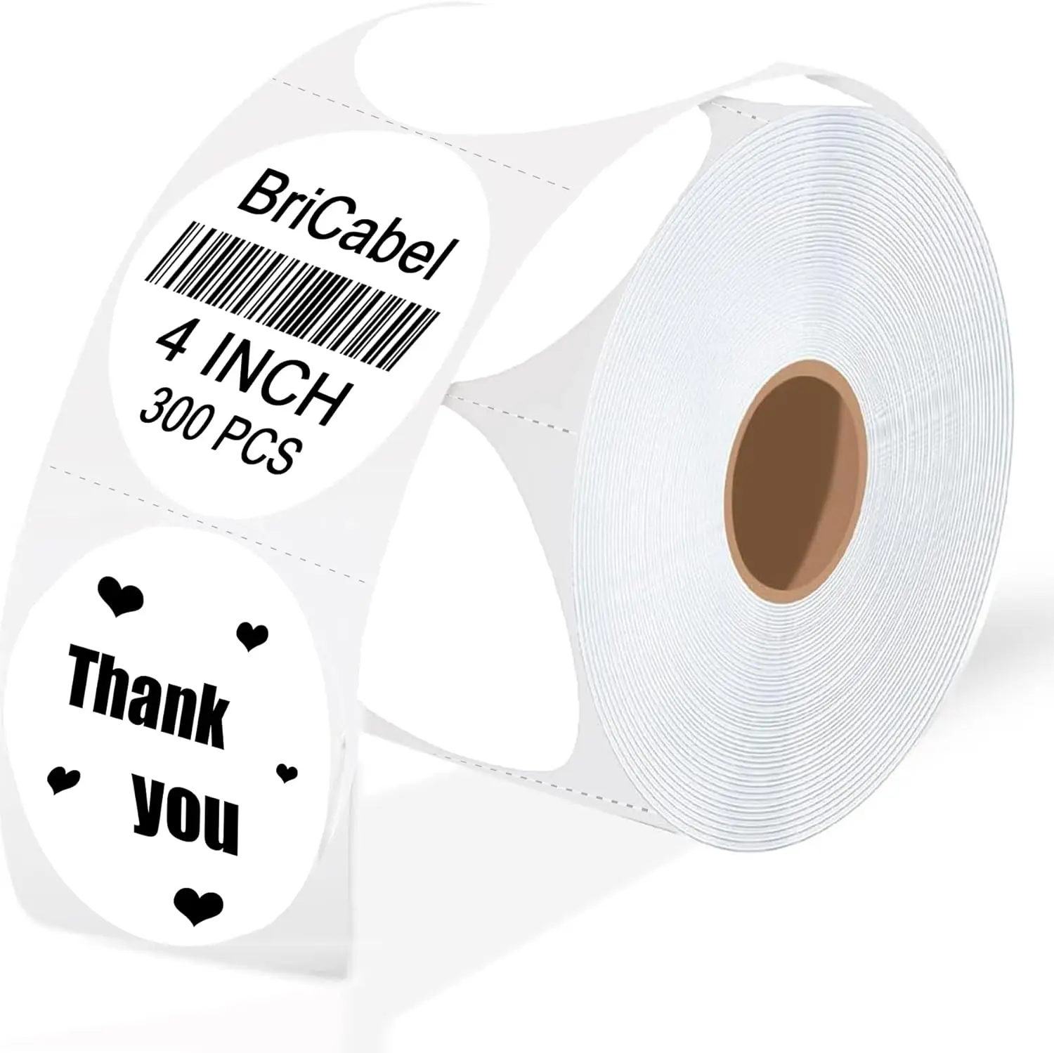 

4 Inch Round Thermal Labels, 300 Labels/Roll, Self-Adhesive Circle Stickers for Shipping and Inventory