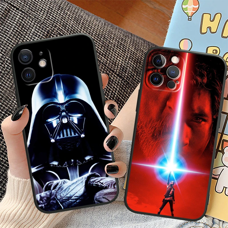 S-tar W-ars Darth Vader Yodas BB8 For Apple iPhone 15 14 13 12 Mini 11 XS XR X 8 7 Pro Max Plus Soft Silicone Black Phone Case