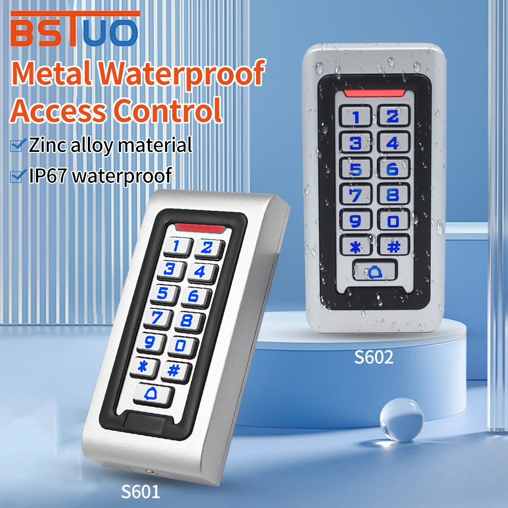 

Zinc Metal Rfid Access Control Keypad Support 2000 User 125K EM Card Reader Electric Digital Password Door Lock Opener S601/S602