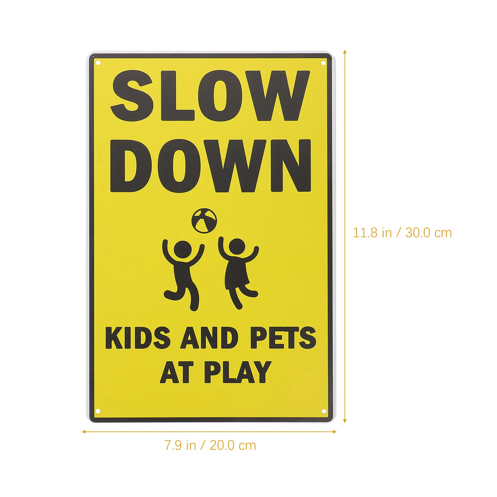 Iron Play Caution Road Sign Metal Slow Traffic Warning Sign for Safety Convenient Street Signs